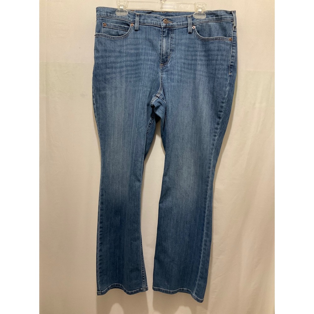 Duluth Trading Co Womens Blue Straight Leg Denim Jeans Size 16x31 Medium Wash
